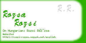 rozsa rozsi business card